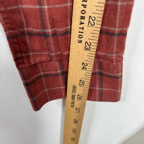 Barbour Flannel XXL Button Down Plaid Burnt Orange Rust Classic Preppy Old Money - Picture 4 of 10